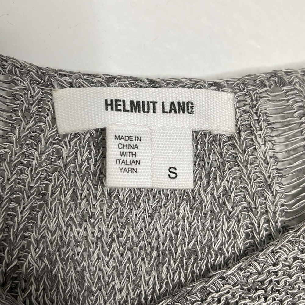 Helmut Lang Gray Blue Color Block Long Sleeve Swe… - image 3